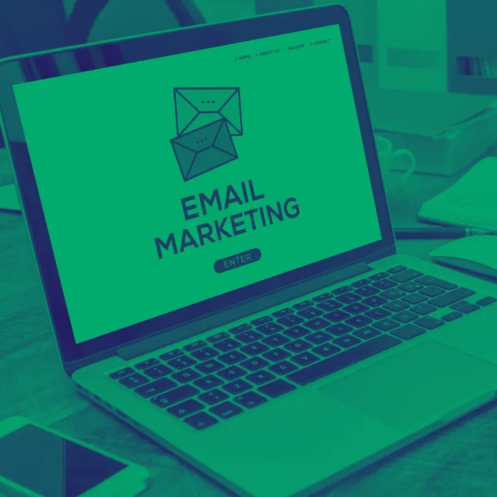 Laptop with the words Email Marketing on screen