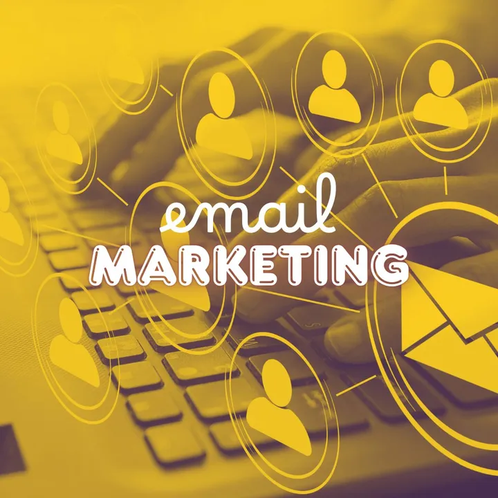 Illustration of a laptop with an email marketing envelope